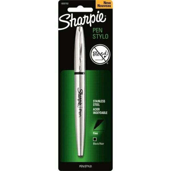 Newell Brands Permanent Pen, Refillable, Fine Point, ST ST Barrel/ BK Ink SAN1800702
